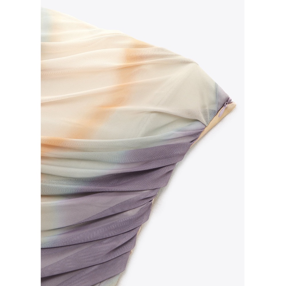 Zara STRAPLESS PRINTED TULLE DRESS - Picture 6 of 16
